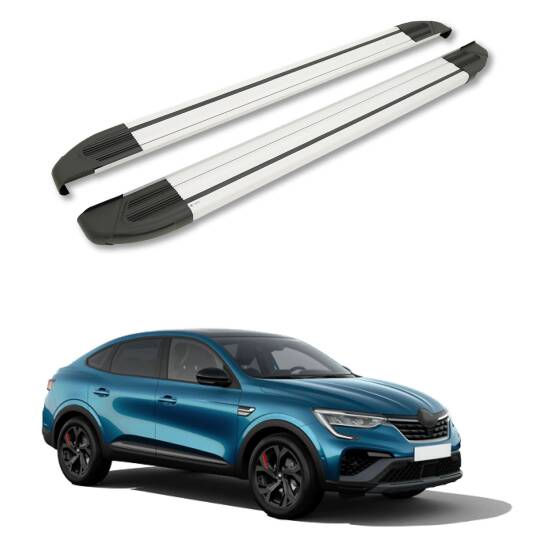 TURTLE Fits Renault Arkana 4X4 [Ru] 2019-2025 Side Step Brillant Silver