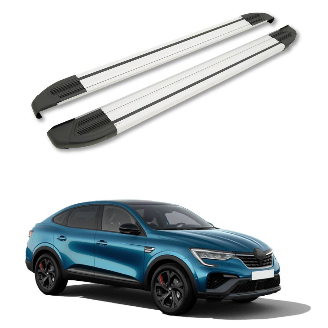 TURTLE Fits Renault Arkana 4X4 [Ru] 2019-2025 Side Step Brillant Silver - 1