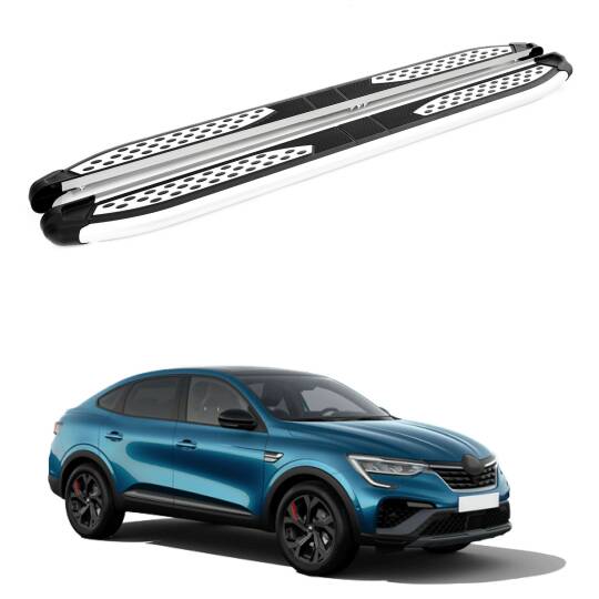 TURTLE Fits Renault Arkana 4X4 [Ru] 2019-2025 Side Step Plus Silver