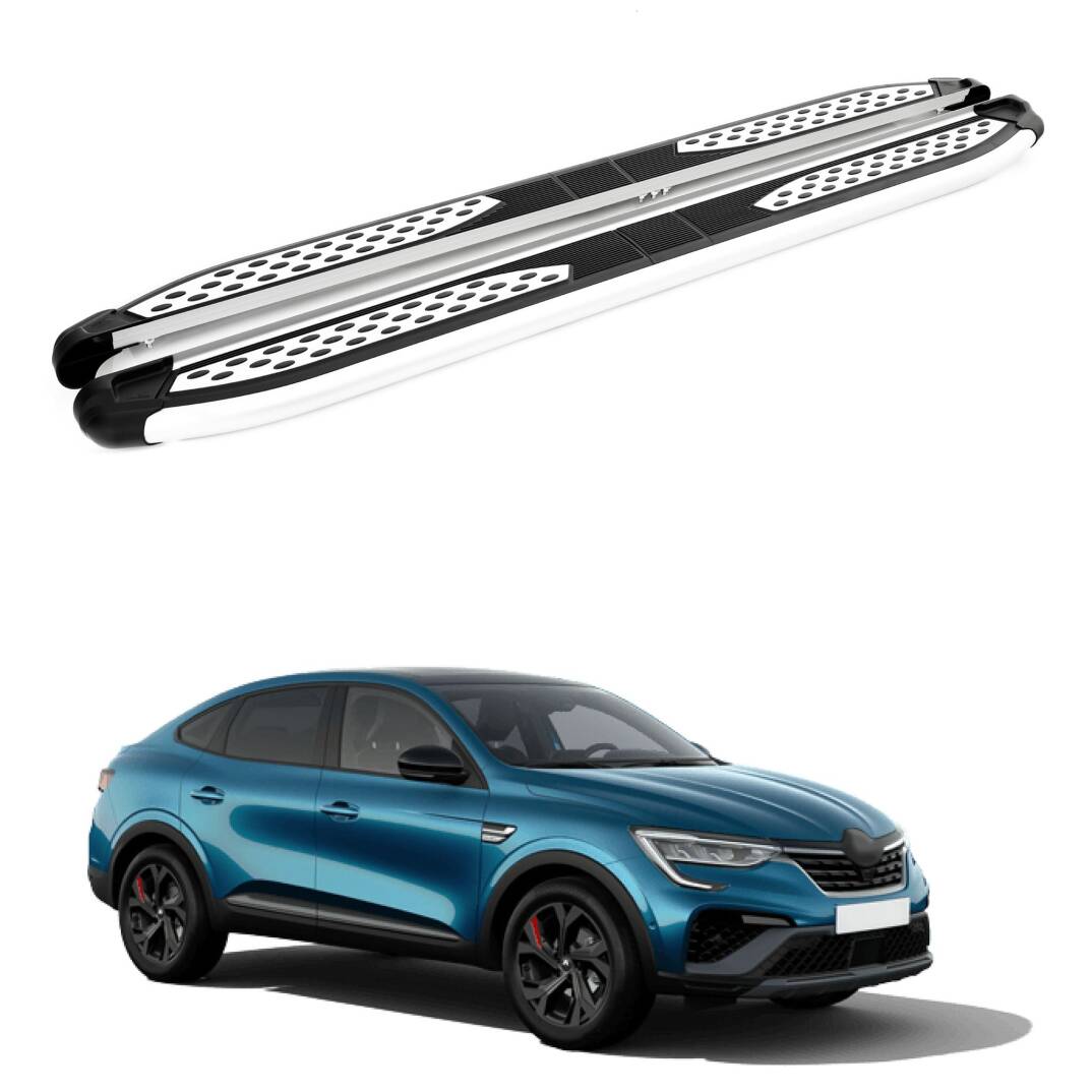 TURTLE Fits Renault Arkana 4X4 [Ru] 2019-2025 Side Step Plus Silver - 1
