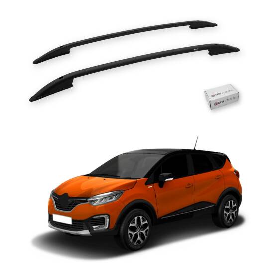 TURTLE Fits Renault Captur (J87) 2013-2019 Roof Rail Crown Black