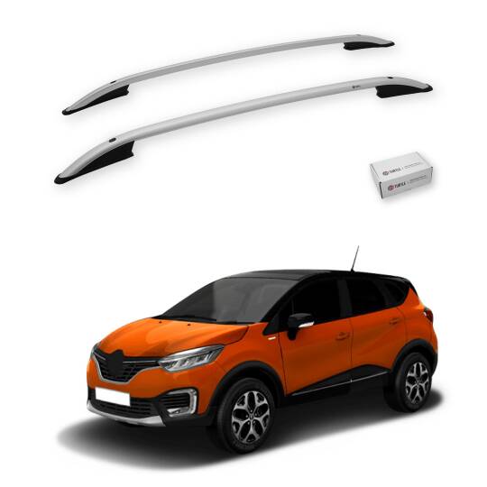 TURTLE Fits Renault Captur (J87) 2013-2019 Roof Rail Crown Silver