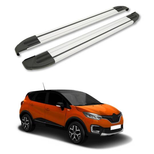 TURTLE Fits Renault Captur (J87) 2013-2019 Side Step Brillant Silver