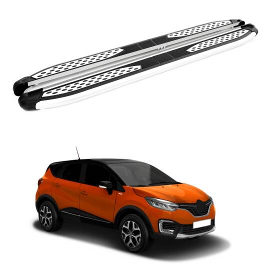 TURTLE Fits Renault Captur (J87) 2013-2019 Side Step Plus Silver
