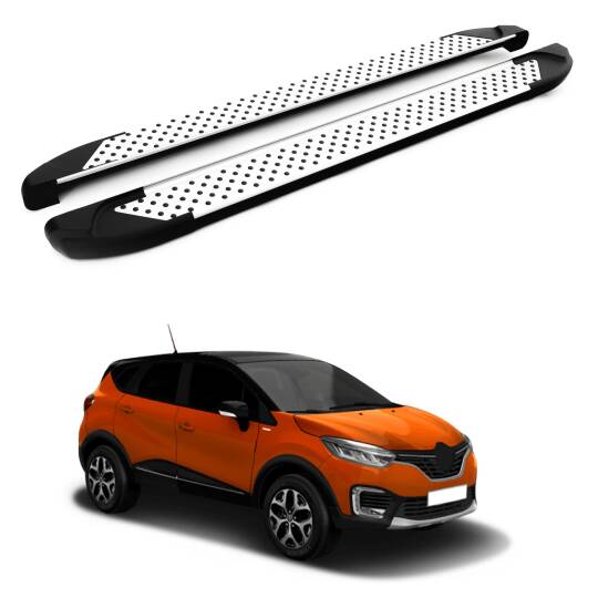 TURTLE Fits Renault Captur (J87) 2013-2019 Side Step Sapphire V1 Silver