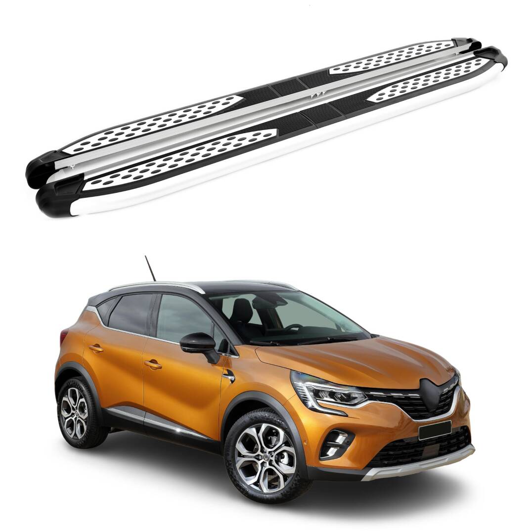 TURTLE Fits Renault Captur (Jb/Je) 2020-2023 Side Step Plus Silver - 1