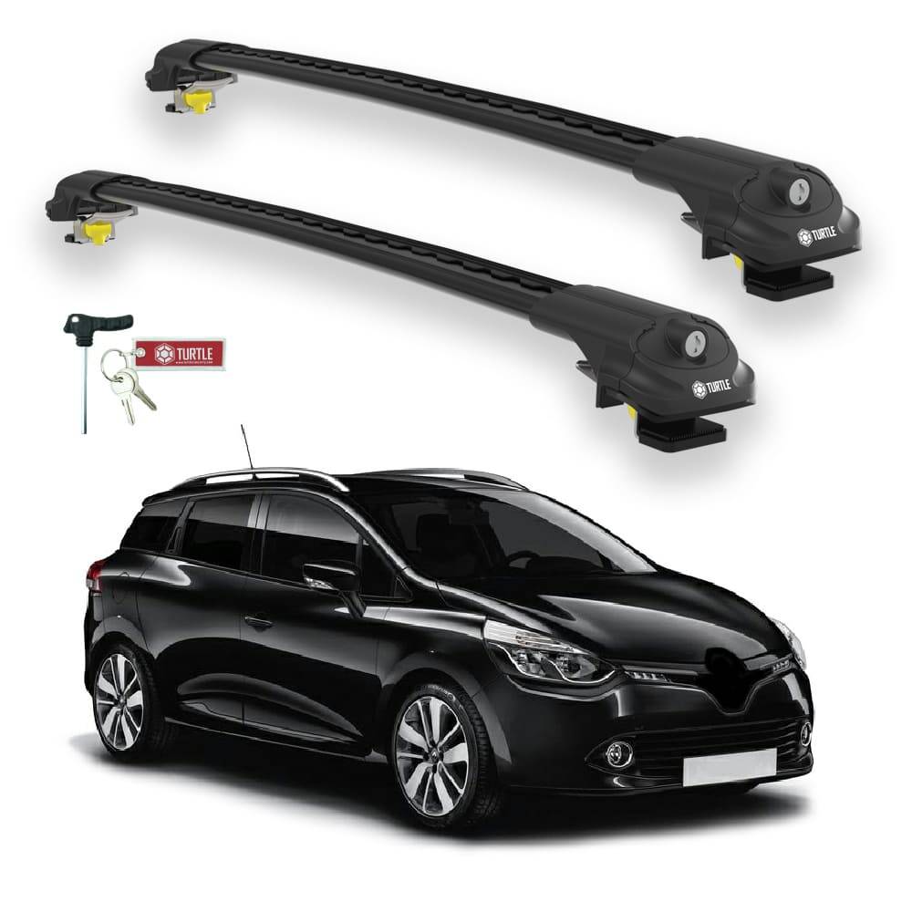 TURTLE Fits Renault Clio Stationwagon (Mk4) 2013-2019 Roof Rack Air1 Black - 1