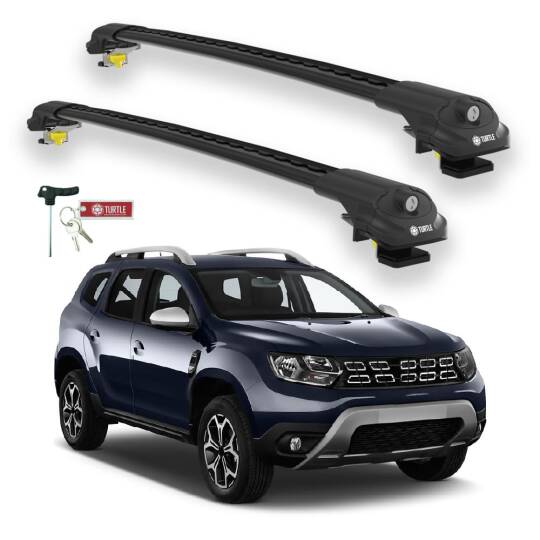 TURTLE Fits Renault Duster (Hm) 2018-2023 Roof Rack Air1 Black