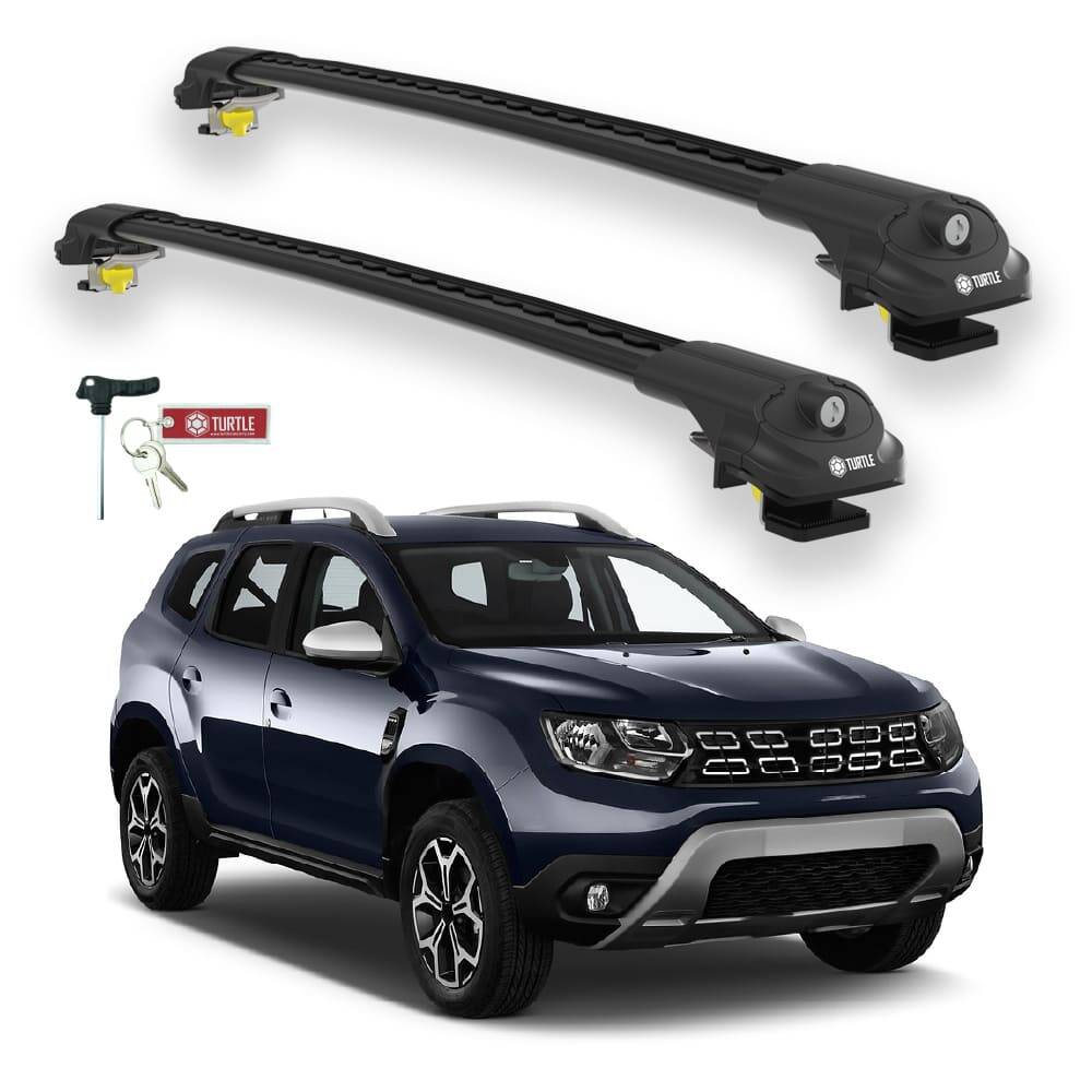 TURTLE Fits Renault Duster (Hm) 2018-2023 Roof Rack Air1 Black - 1