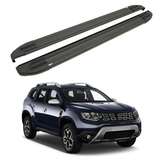 TURTLE Fits Renault Duster (Hm) 2018-2023 Side Step Brillant Black