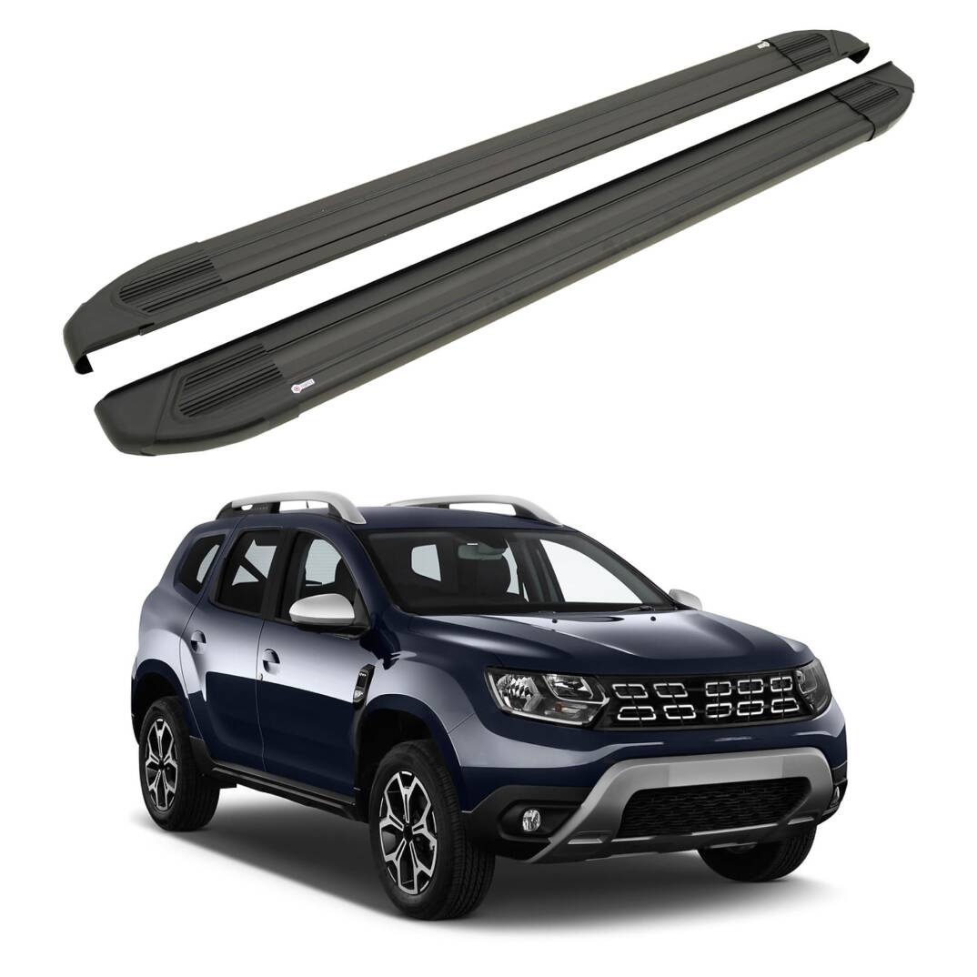 TURTLE Fits Renault Duster (Hm) 2018-2023 Side Step Brillant Black - 1