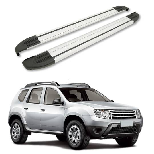 TURTLE Fits Renault Duster (Hs) 2010-2013 Side Step Brillant Silver