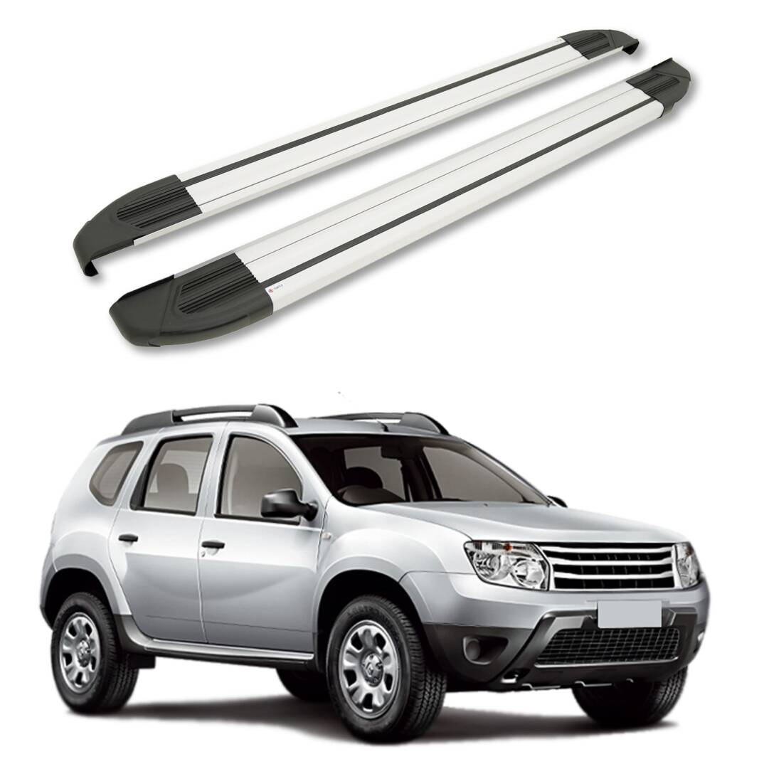 TURTLE Fits Renault Duster (Hs) 2010-2013 Side Step Brillant Silver - 1