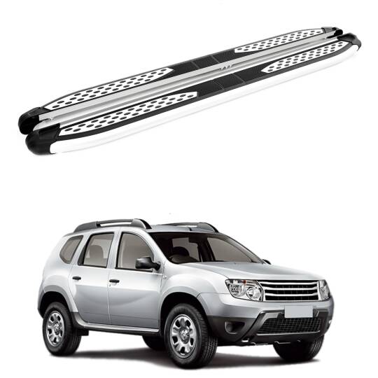 TURTLE Fits Renault Duster (Hs) 2010-2013 Side Step Plus Silver