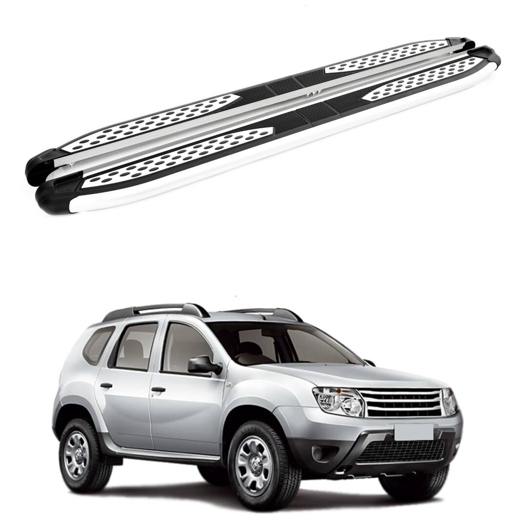 TURTLE Fits Renault Duster (Hs) 2010-2013 Side Step Plus Silver - 1