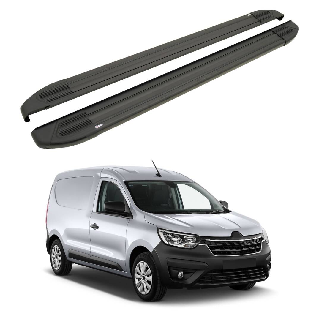 TURTLE Fits Renault Express 2021-2025 Side Step Brillant Black - 1