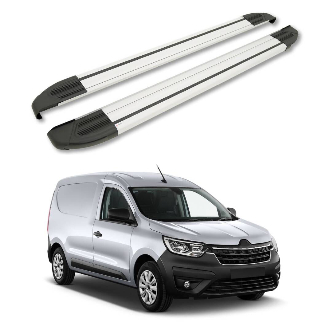 TURTLE Fits Renault Express 2021-2025 Side Step Brillant Silver - 1