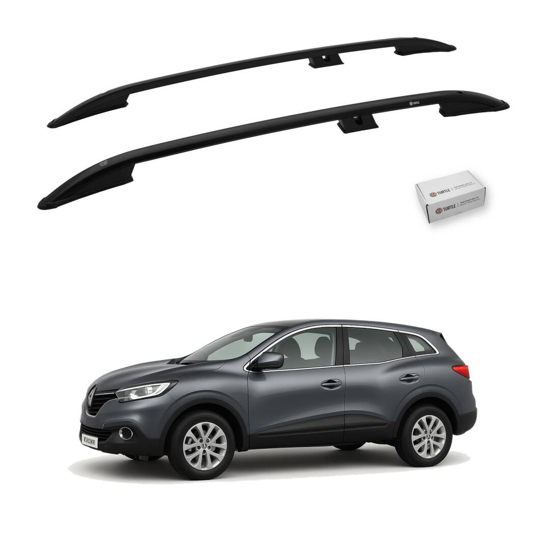 TURTLE Fits Renault Kadjar 2015-2022 Roof Rail Crown Black - 1