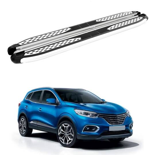 TURTLE Fits Renault Kadjar 2015-2022 Side Step Plus Silver