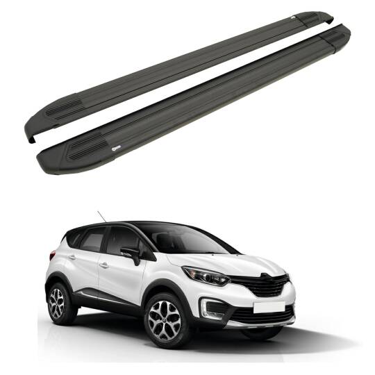 TURTLE Fits Renault Kaptur 4X4 (Ha) [Ru] 2016-2019 Side Step Brillant Black