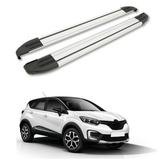 TURTLE Fits Renault Kaptur 4X4 (Ha) [Ru] 2016-2019 Side Step Brillant Silver