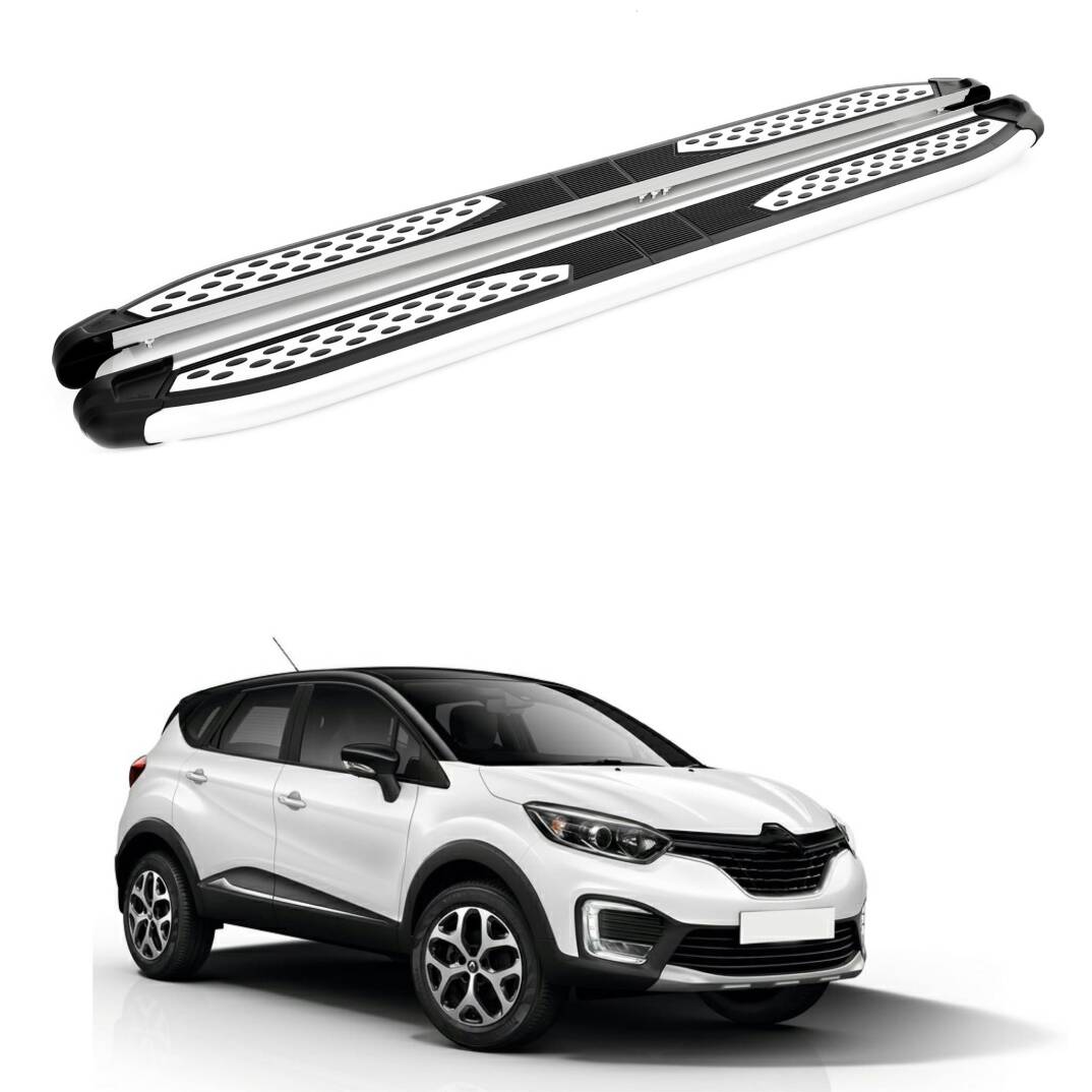 TURTLE Fits Renault Kaptur 4X4 (Ha) [Ru] 2016-2019 Side Step Plus Silver - 1