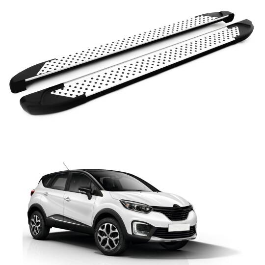 TURTLE Fits Renault Kaptur 4X4 (Ha) [Ru] 2016-2019 Side Step Sapphire V1 Silver