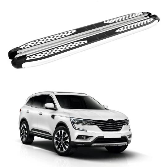 TURTLE Fits Renault Koleos 2017-2025 Side Step Plus Silver