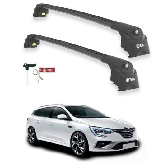 TURTLE Fits Renault Megane Grand Tourmaline 2016-2024 Roof Rack Air2 Black