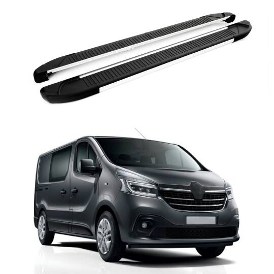 TURTLE Fits Renault Trafic (X82) 2014-2025 / Lwb Side Step Another Silver
