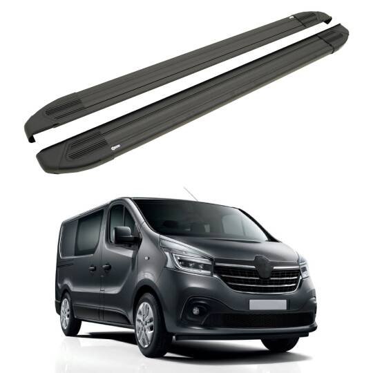 TURTLE Fits Renault Trafic (X82) 2014-2025 / Lwb Side Step Brillant Black