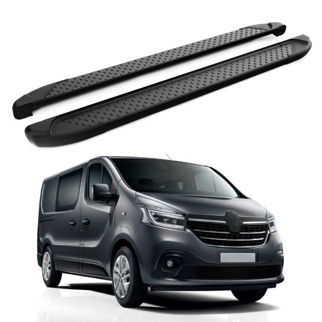 TURTLE Fits Renault Trafic (X82) 2014-2025 / Lwb Side Step Sapphire V1 Black - 1