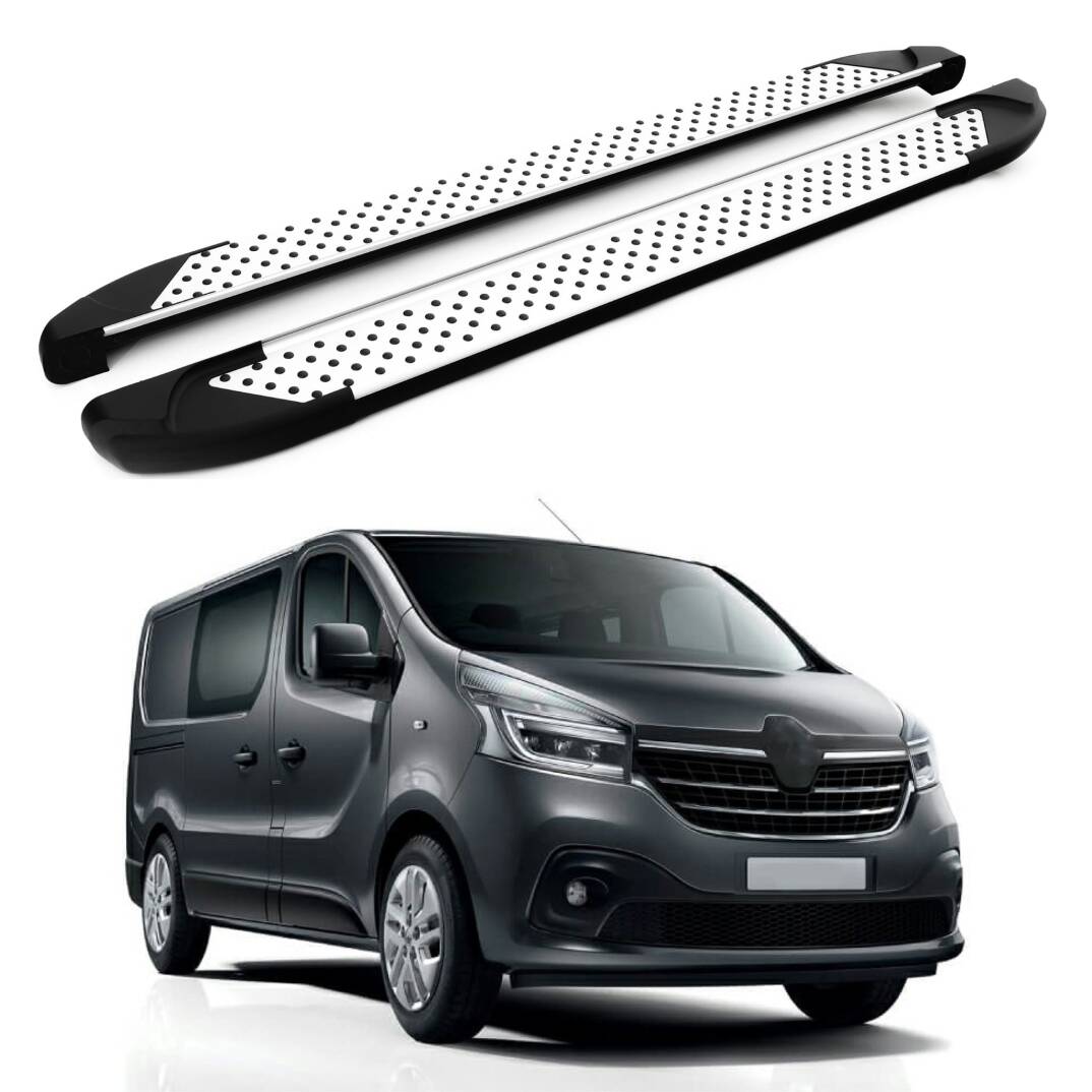 TURTLE Fits Renault Trafic (X82) 2014-2025 / Lwb Side Step Sapphire V1 Silver - 1