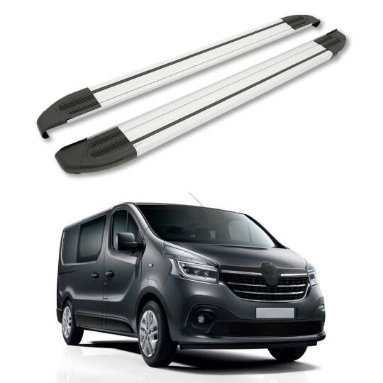TURTLE Fits Renault Trafic (X82) 2014-2025 / Swb Side Step Brillant Silver