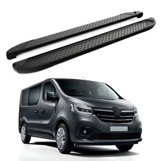 TURTLE Fits Renault Trafic (X82) 2014-2025 / Swb Side Step Sapphire V1 Black