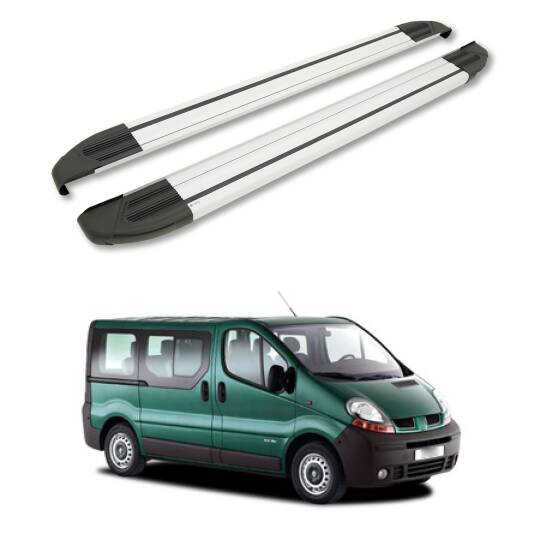 TURTLE Fits Renault Trafic (X83) 2001-2014 / Lwb Side Step Brillant Silver