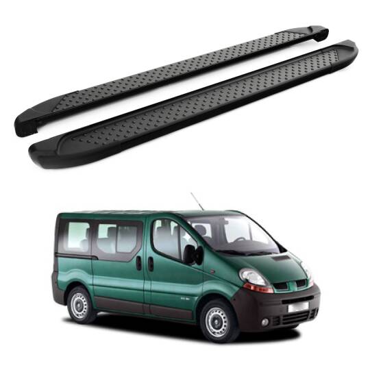 TURTLE Fits Renault Trafic (X83) 2001-2014 / Swb Side Step Sapphire V1 Black