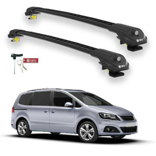 TURTLE Fits Seat Alhambra (7N) 2010-2020 Roof Rack Air1 Black