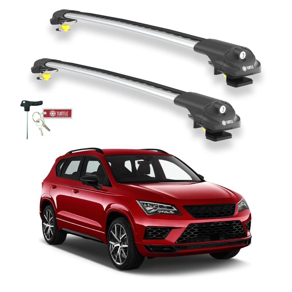 TURTLE Fits Seat Ateca 2016-2025 Roof Rack Air1 Silver - 1