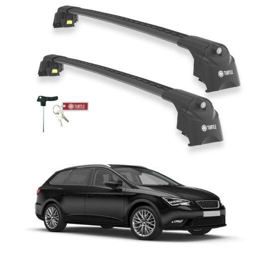 TURTLE Fits Seat Leon St 2013-2020 Roof Rack Air2 Black