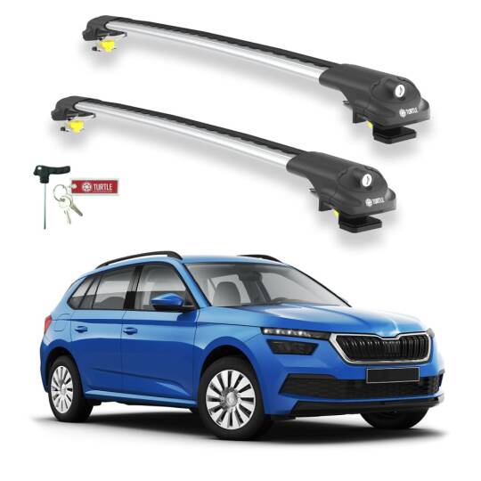 TURTLE Fits Skoda Kamiq 2019-2025 Roof Rack Air1 Silver