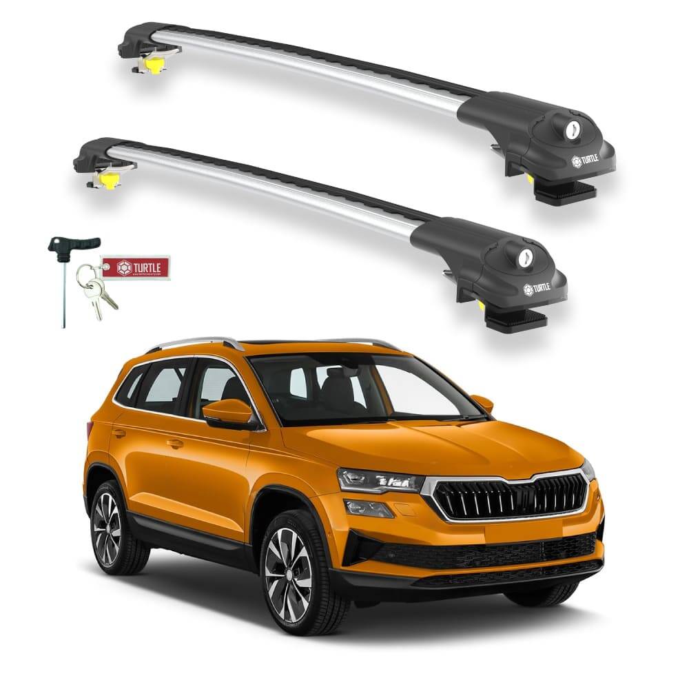 TURTLE Fits Skoda Karoq 2017-2025 Roof Rack Air1 Silver - 1