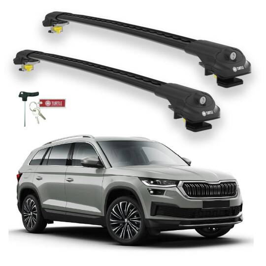 TURTLE Fits Skoda Kodiaq (Ns7) 2017-2023 Roof Rack Air1 Black