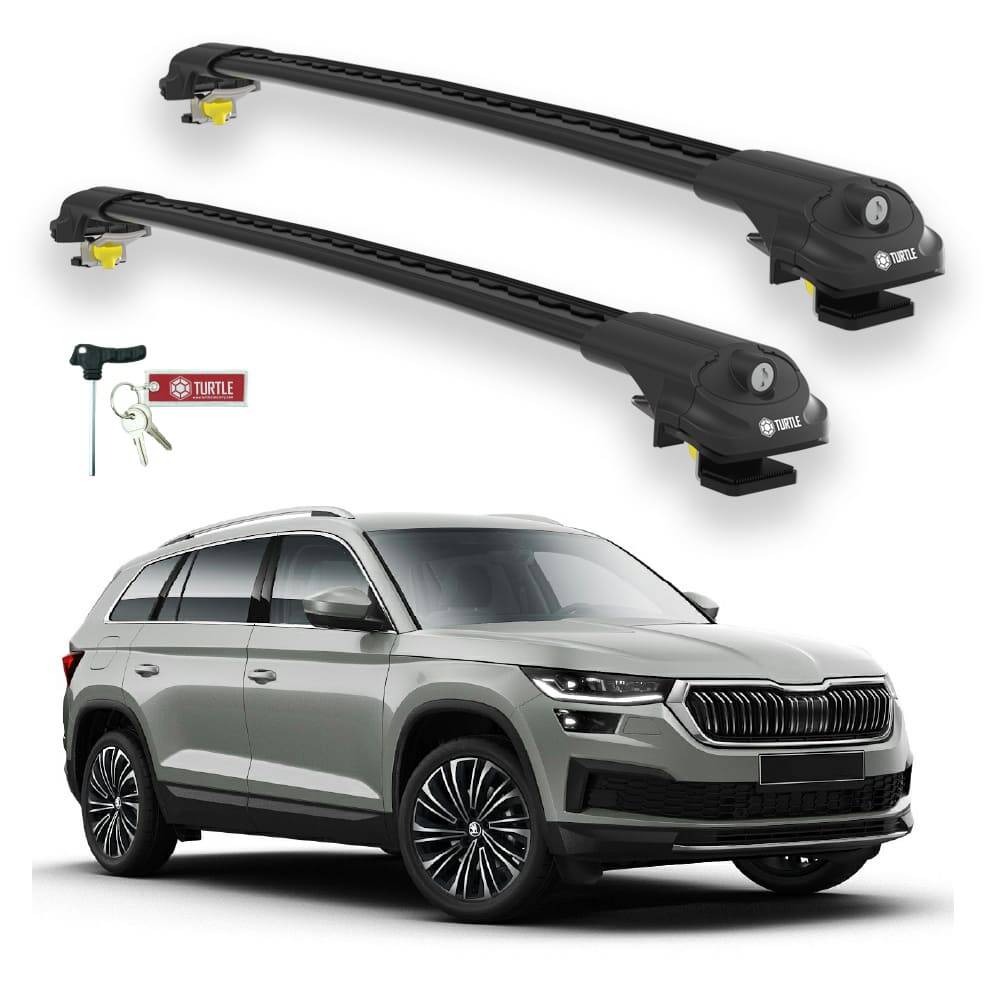 TURTLE Fits Skoda Kodiaq (Ns7) 2017-2023 Roof Rack Air1 Black - 1