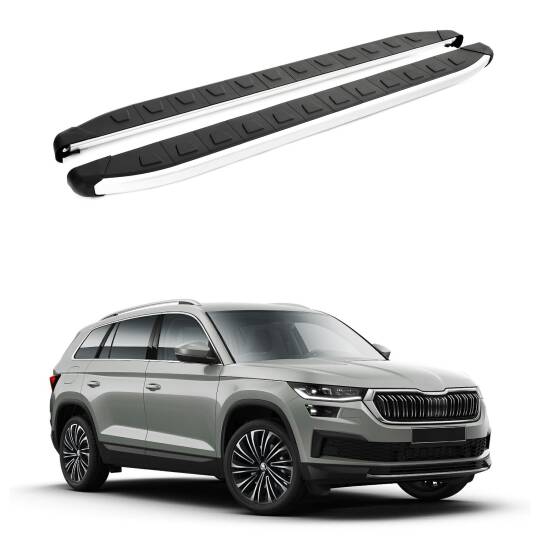 TURTLE Fits Skoda Kodiaq (Ns7) 2017-2023 Side Step Alyans Silver
