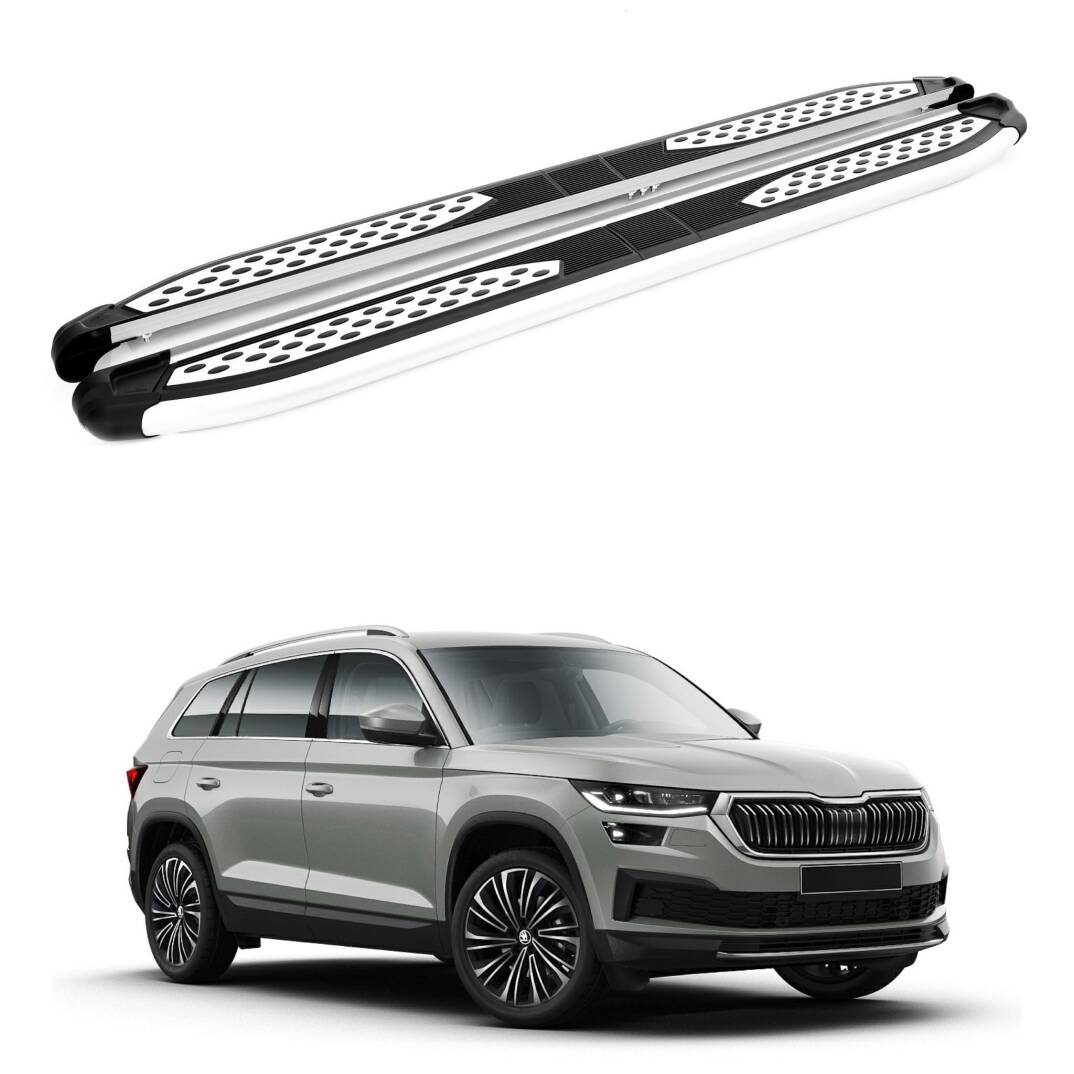 TURTLE Fits Skoda Kodiaq (Ns7) 2017-2023 Side Step Plus Silver - 1
