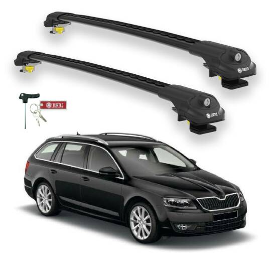 TURTLE Fits Skoda Octavia (5E) 2012-2019 Roof Rack Air1 Black