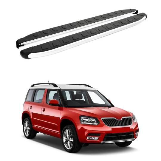 TURTLE Fits Skoda Yeti (5L) 2009-2017 Side Step Alyans Silver