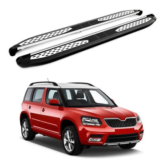 TURTLE Fits Skoda Yeti (5L) 2009-2017 Side Step Plus Black