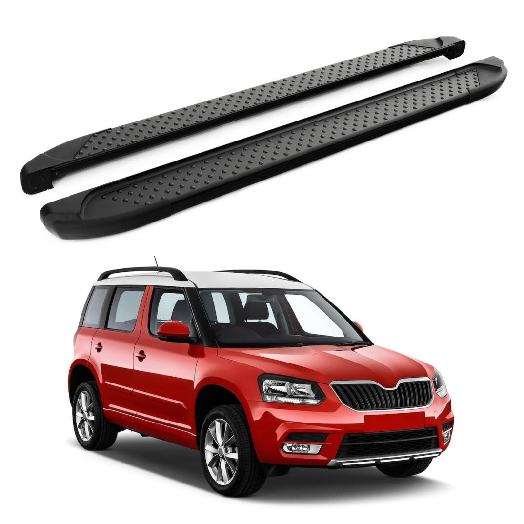 TURTLE Fits Skoda Yeti (5L) 2009-2017 Side Step Sapphire V1 Black - 1
